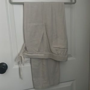 Beige linen pants